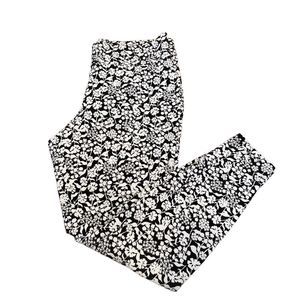 LANDS’ END Black & White Floral Leggings - L